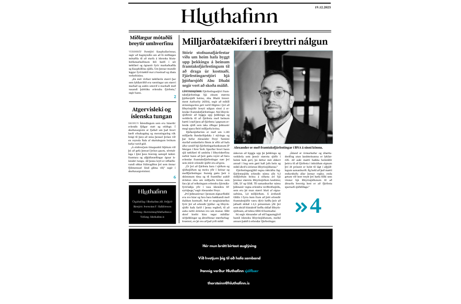 Íslendingur hjá risavöxnum þjóðarsjóði, miðlægi mótaðilinn og vægur útflæðisvandi